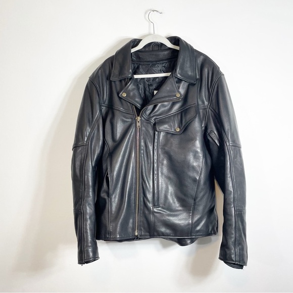 Fox Creek Commander Jacket Leather Black Motorcycle Large - Picture 9 of 14